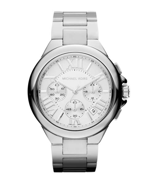 michael kors channing watch silver|Michael Kors chronograph watch silver.